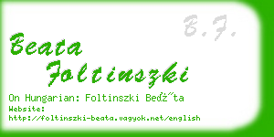 beata foltinszki business card
